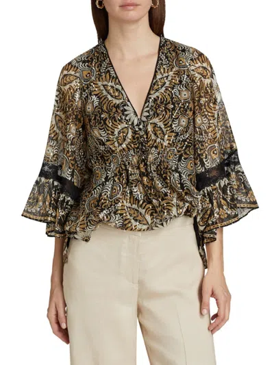 Kobi Halperin Women's Ele Metallic Jacquard Blouse In Multi