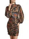 Kobi Halperin Women's Elizabeth Printed Satin Ruched Minidress In Multi