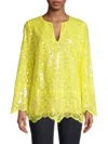 Kobi Halperin Women's Ellie Sequined Cotton-blend Lace Tunic In Green