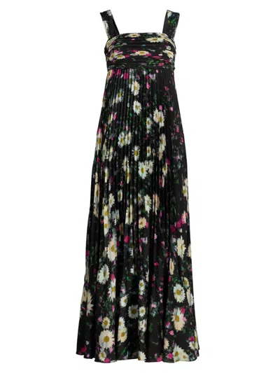 Kobi Halperin Women's Ezra Floral Pleated Midi-dress In Black