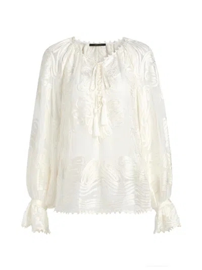 Kobi Halperin Women's Florence Embroidered Sheer Blouse In White