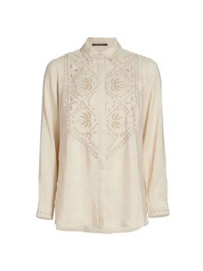 Kobi Halperin Women's Genevieve Embroidered Blouse In Shell