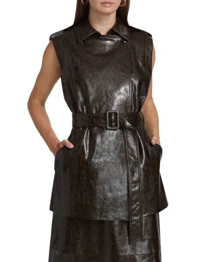 Kobi Halperin Women's Harper Faux Leather Vest In Brown