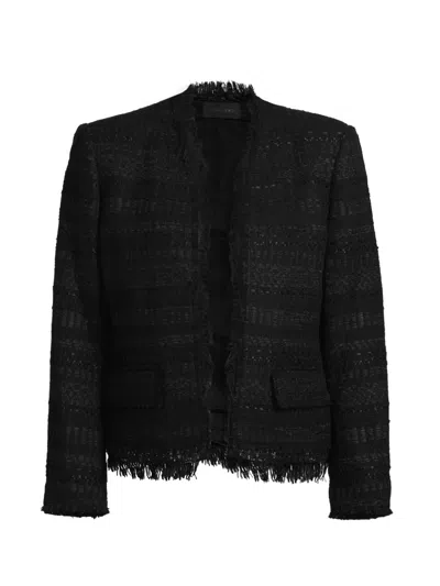 Kobi Halperin Women's Harper Fringed Tweed Jacket In Black