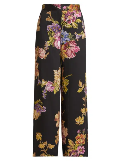 Kobi Halperin Isaiah Floral-print Straight-leg Pants In Black Multi