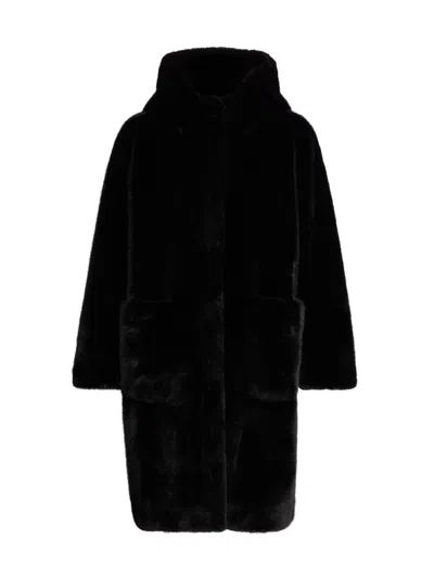 Kobi Halperin Women's Jenny Faur Fur-trimmed Coat In Black
