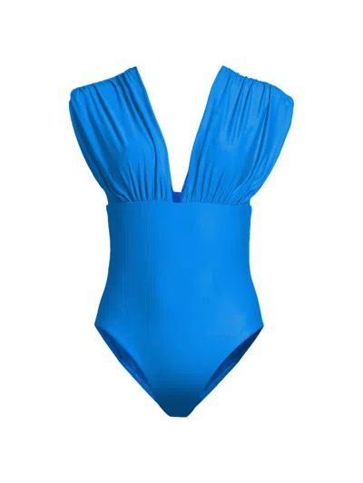 Kobi Halperin Women's Joy Ruched One-piece Swimsuit In Blue