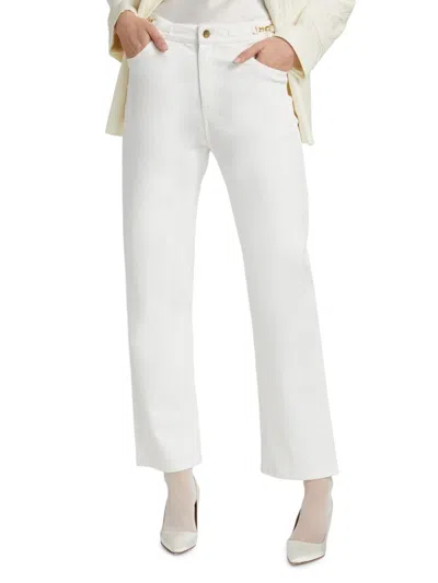 Kobi Halperin Women's June Hardware Mid-rise Straight Jeans In White