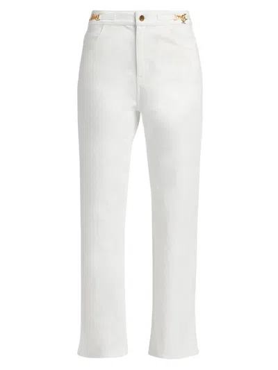 Kobi Halperin Women's June Hardware Mid-rise Straight Jeans In White
