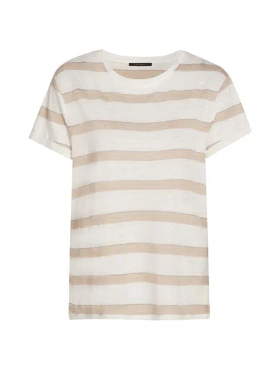 Kobi Halperin Women's Kendall Metallic Striped Linen T-shirt In Sand