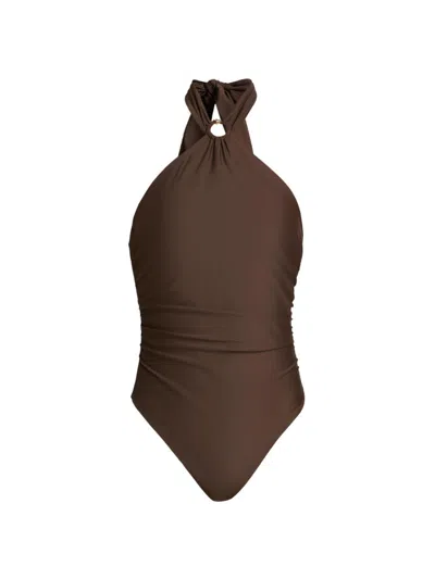 Kobi Halperin Women's Lana Halterneck Swimsuit In Brown