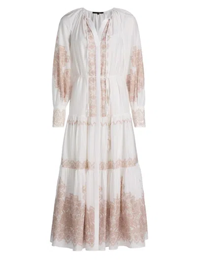 Kobi Halperin Women's Lauryn Lace Print Cotton-silk Maxi Dress In White