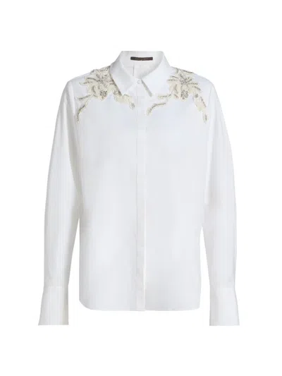 Kobi Halperin Women's Levine Embellished Cotton-blend Blouse In White