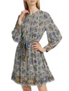 Kobi Halperin Lexie Belted Shirtdress In Blue Multicolor