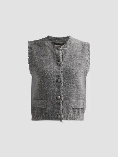 Kobi Halperin Lilah Sleeveless Button Front Sweater In Gray