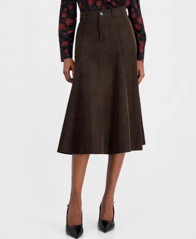Kobi Halperin Women's Lucie A-line Midi High-waisted Faux Leather Skirt In Brown