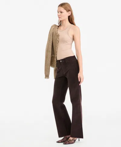Kobi Halperin Women's Luelle Corduroy High-waist Straight-leg Pants In Brown