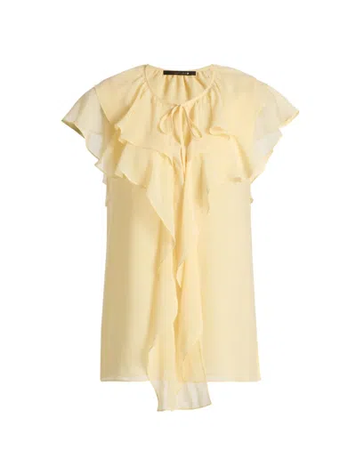 Kobi Halperin Women's Maren Ruffled Chiffon Blouse In Yellow
