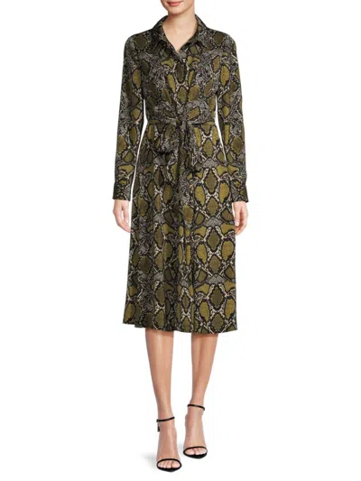 Kobi Halperin Women's Marina Snakeskin-printed Shirtdress