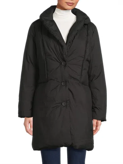 Kobi Halperin Women's Meg Quilted Button-front Coat In Black