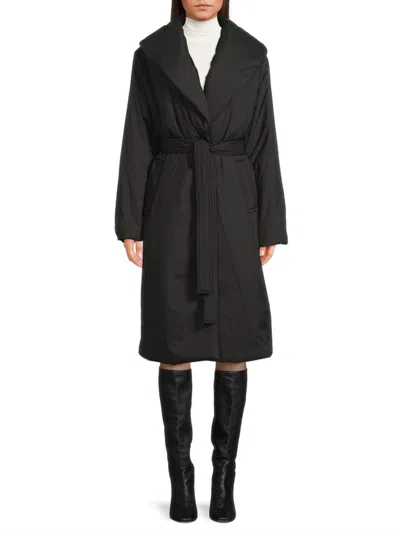 Kobi Halperin Women's Mia Faux Down Tie-waist Coat In Black