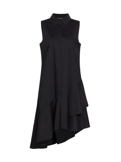 Kobi Halperin Women's Monique Asymmetric Cotton Poplin Shirtdress In Black