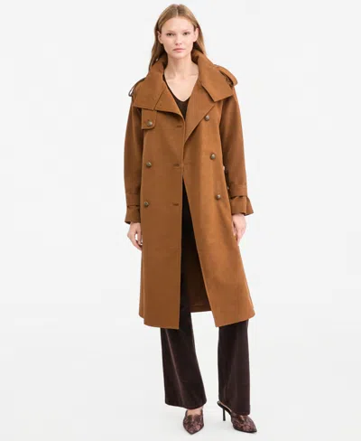 Kobi Halperin Women's Natalie Double-breasted Faux Suede Trench Coat In Brown
