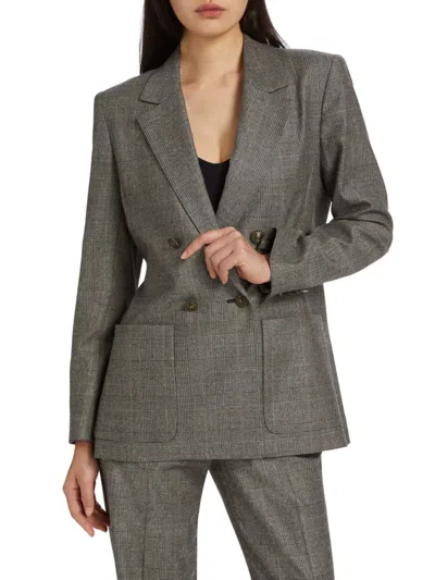 Kobi Halperin Women's Nebula Plaid Double-breasted Jacket In Gray
