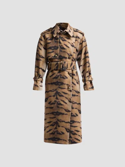 Kobi Halperin Women's Nicole Tiger Stripe Print Coat In Brown
