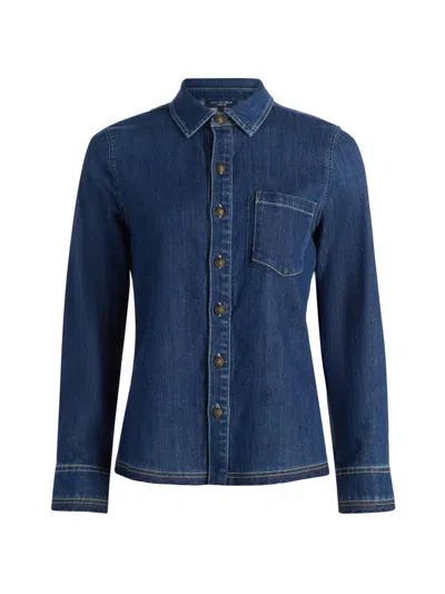 Kobi Halperin Women's Olive Denim Patch-pocket Shirt In Blue