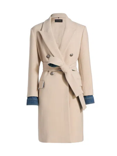 Kobi Halperin Women's Otto Denim-cuff Double-face Wool Coat In Neutral
