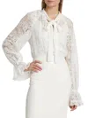 Kobi Halperin Women's Posy Lace Tie-neck Blouse In White
