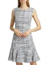 Kobi Halperin Reed Sleeveless Tweed Dress In Blue Multi
