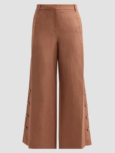 Kobi Halperin Women's Remi Button-cuff Linen-blend Pants In Brown