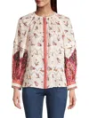 Kobi Halperin Rey Floral-print Button-down Jacquard Blouse In Ivory Multi