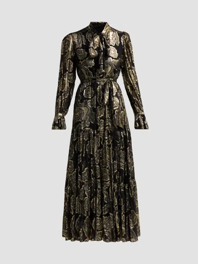 Kobi Halperin Women's Rian Metallic Floral Jacquard Maxi Dress In Black