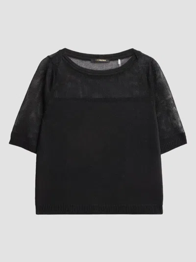 Kobi Halperin Romi Elbow Sleeve Knit Top In Black