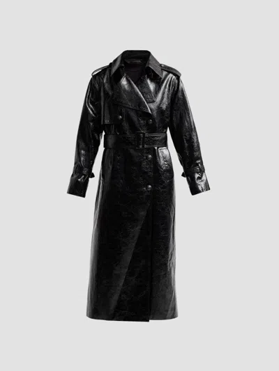 Kobi Halperin Women's Rose Coated Longline Coat In Black