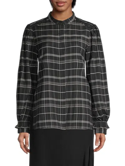 Kobi Halperin Women's Rosemary Plaid Blouse In Black