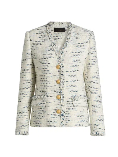 Kobi Halperin Women's Saphire Frayed-trim Tweed Jacket In Neutral