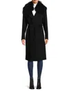 Kobi Halperin Shirley Shearling Collar Coat In Black