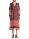 Kobi Halperin Skye Floral Border Print Midi Dress In Black Multi