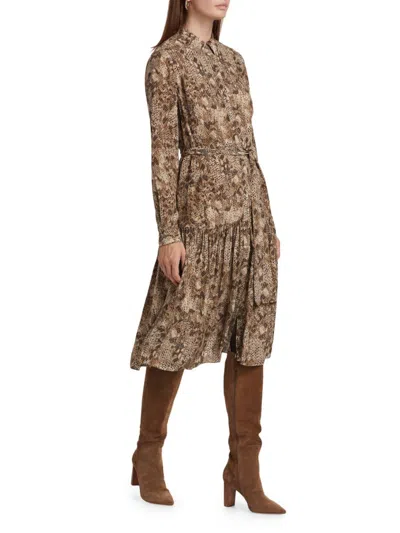 Kobi Halperin Women's Snakeskin Belted Midi-dress