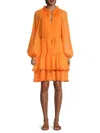 Kobi Halperin Sophia Tiered Long Sleeve Dress In Musk Melon