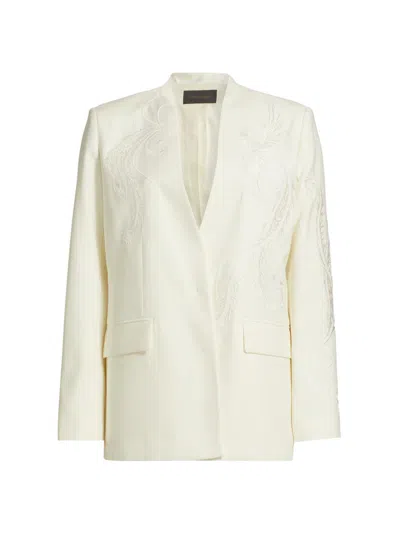 Kobi Halperin Women's Sydney Embroidered Wool-blend Blazer In White
