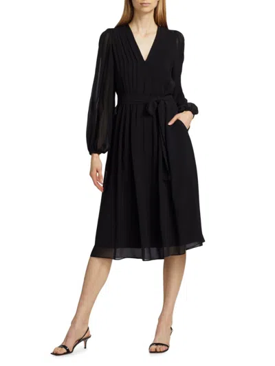 Kobi Halperin Women's Tatum Tie-waist Pleated Midi-dress In Black