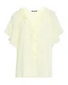 Kobi Halperin Vale Raglan-sleeve Ruffle Blouse In Yellow