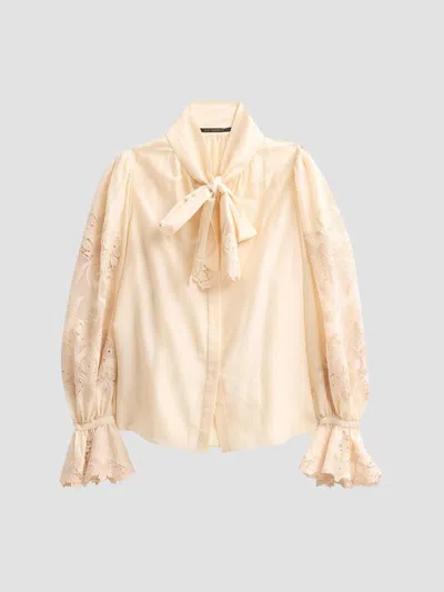 Kobi Halperin Women's Valerie Embroidered Cotton-silk Voile Blouse In Antique