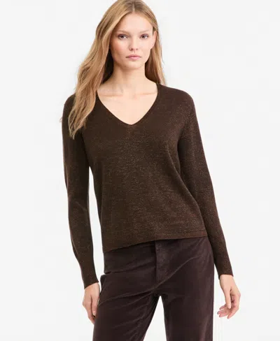 Kobi Halperin Women's Vinny V-neck Lightweight Loose Sweater In Brown