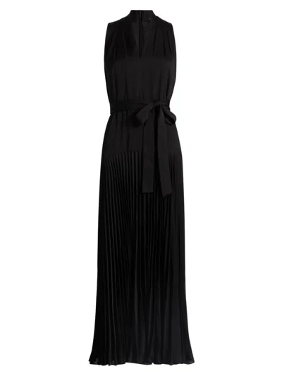 Kobi Halperin Women's Viva Hammered Satin Sleeveless Maxi Dress In Black